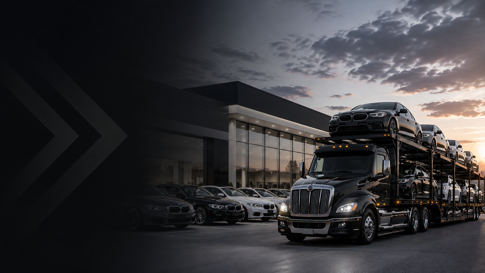 Dealership vehicles being loaded for transport