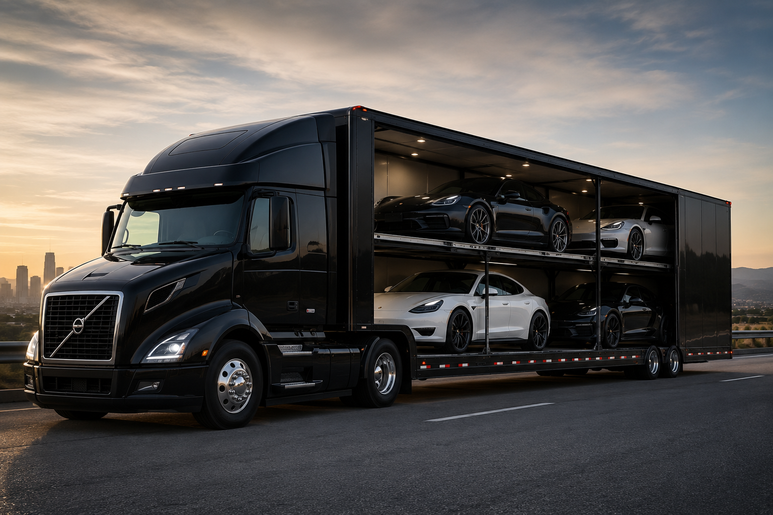 Enclosed auto transport trailer